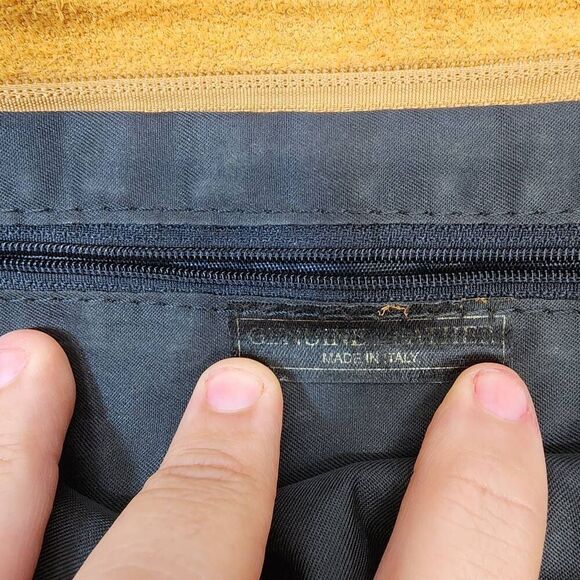 Women's Genuine Leather Suede Made in Italy Crossbody Camel Brown Adjustable - Picture 5 of 8